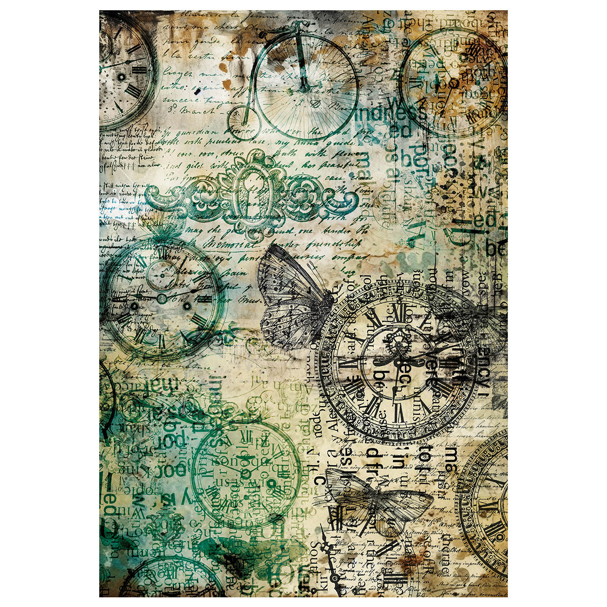 Papier de riz technique mixte A4, paquet de 4, Capsule temporelle-2