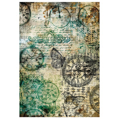 Papier de riz technique mixte A4, paquet de 4, Capsule temporelle-2