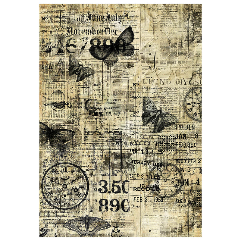 Papier de riz technique mixte A4, paquet de 4, Capsule temporelle-4