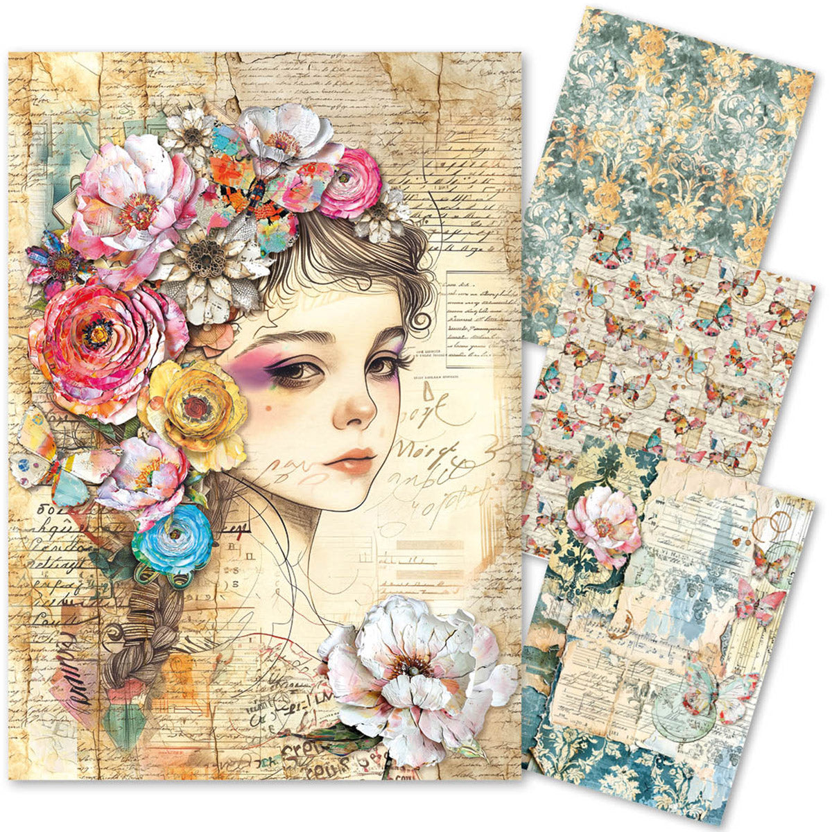 Papier de riz technique mixte A4, paquet de 4, Quintessential-1