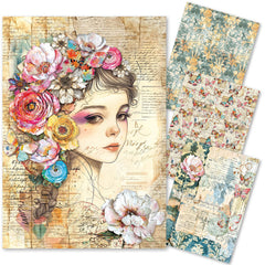 Papier de riz technique mixte A4, paquet de 4, Quintessential-1