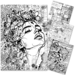 Papiers de riz techniques A4 Lot de 4 Souvenirs mémorables-1