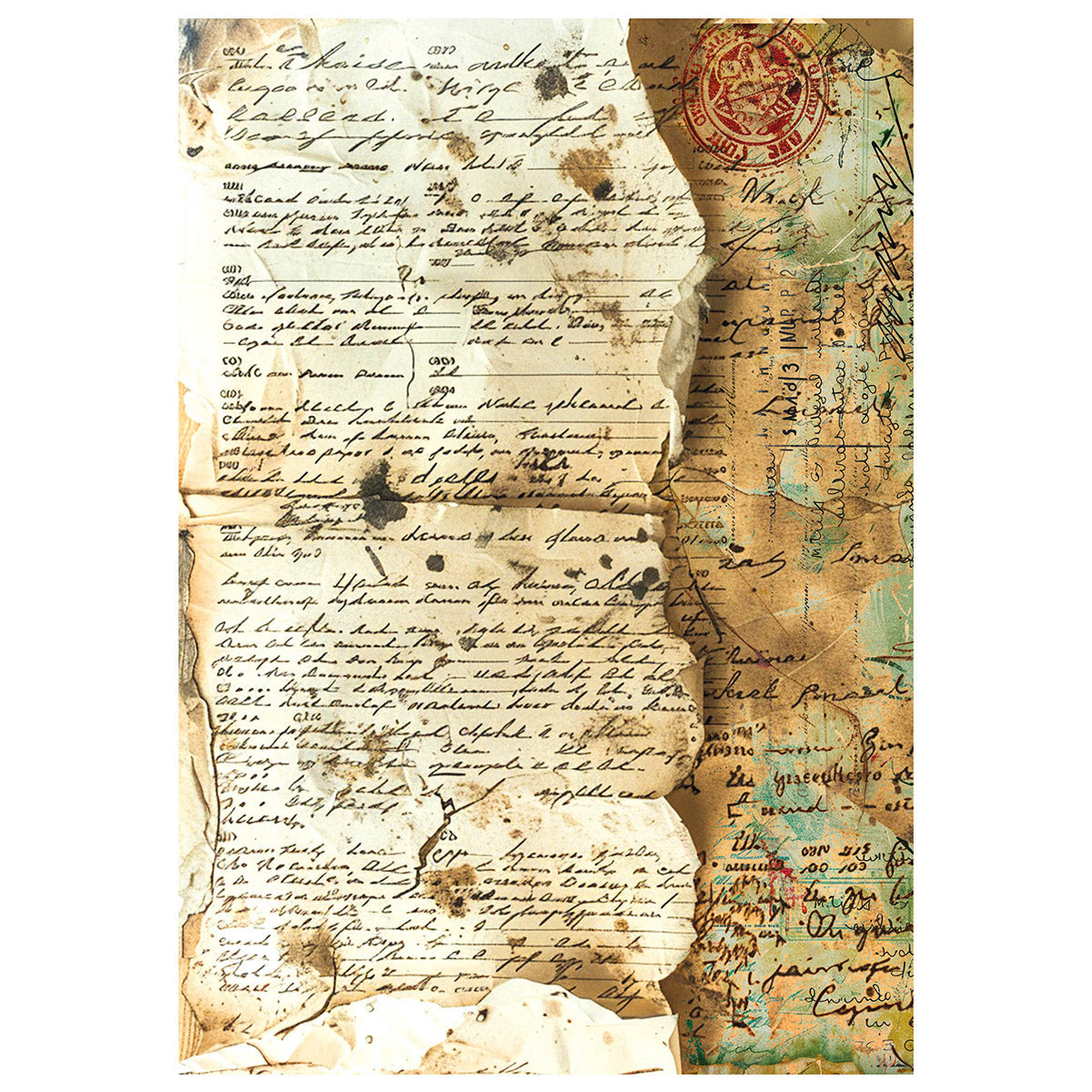 Papier de riz technique mixte A4, paquet de 4, collection Journey Ahead-5