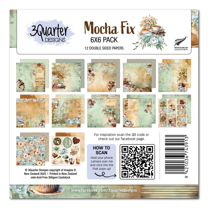 3Quarter Designs Mocha Fix 6x6 Paper Pack-1