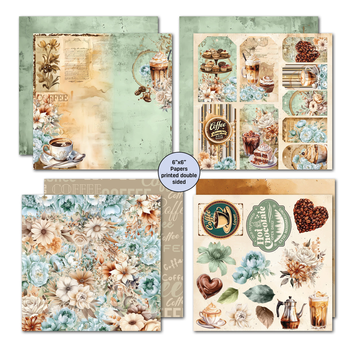 3Quarter Designs Mocha Fix 6x6 Paper Pack-4
