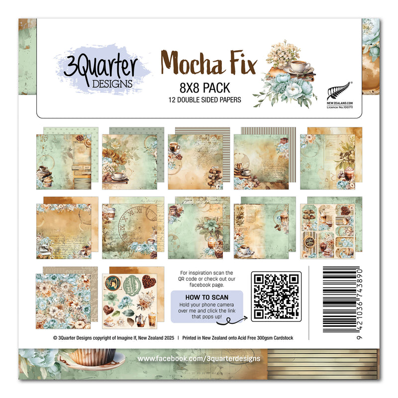 3Quarter Designs Mocha Fix 8x8 Paper Pack-1