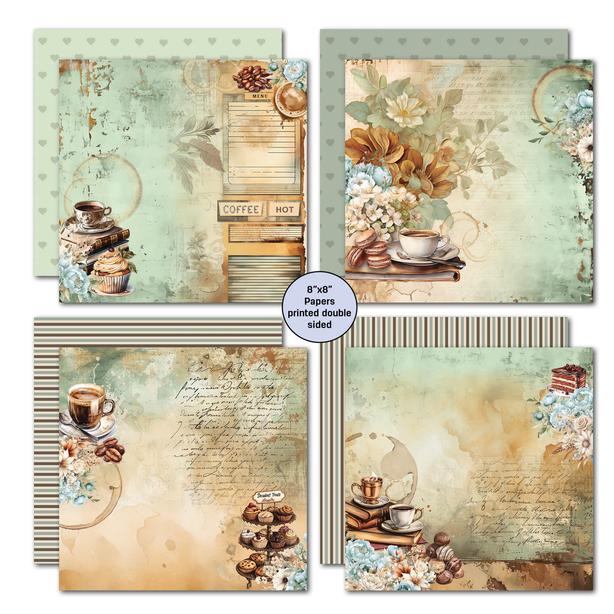 3Quarter Designs Mocha Fix 8x8 Paper Pack-2