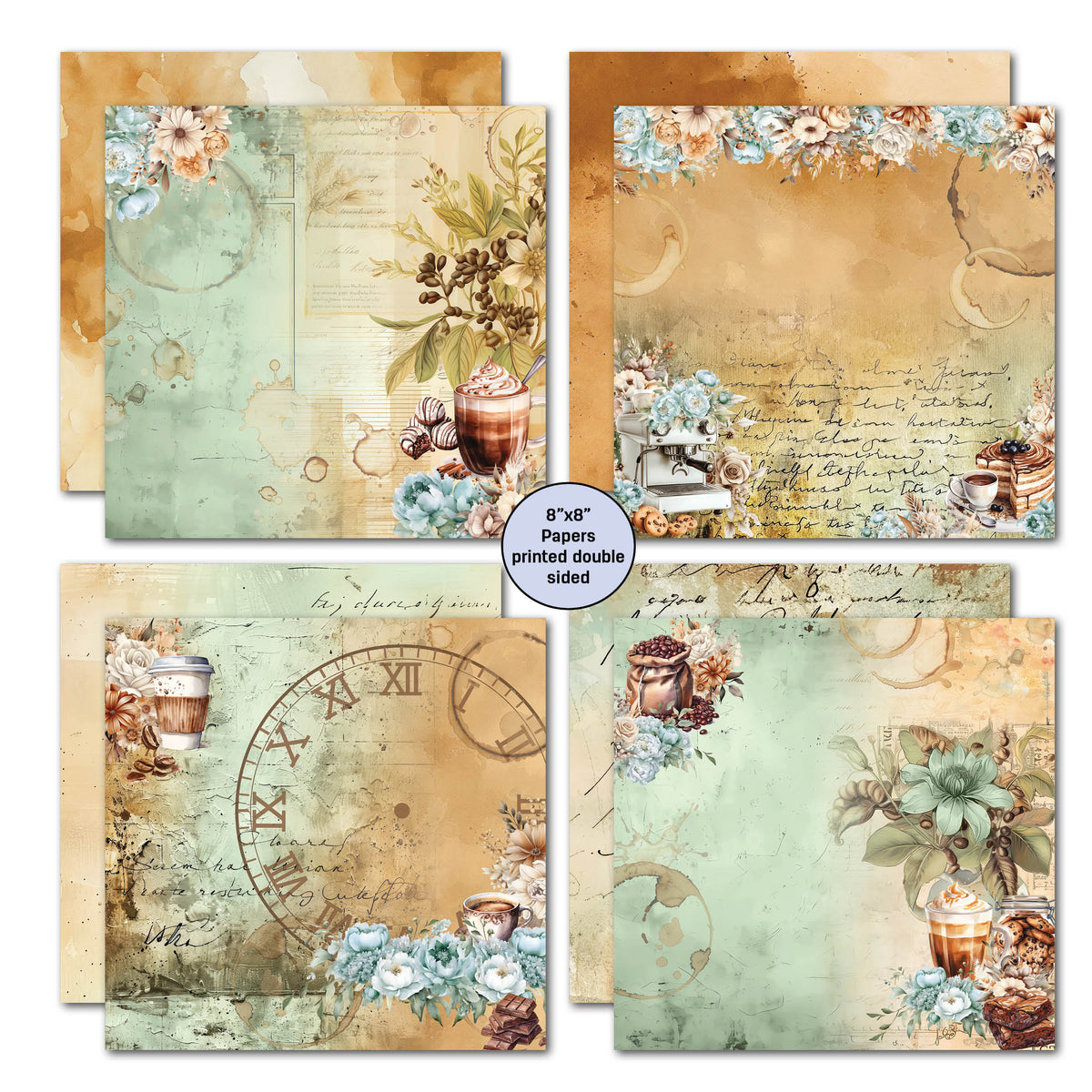 3Quarter Designs Mocha Fix 8x8 Paper Pack-3