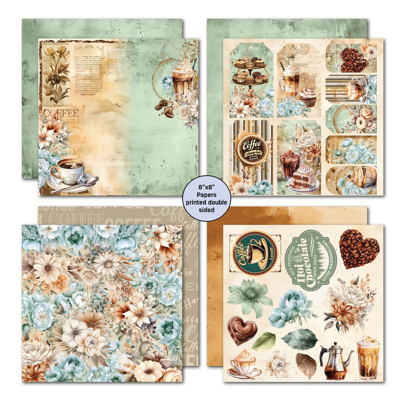 3Quarter Designs Mocha Fix 8x8 Paper Pack-4