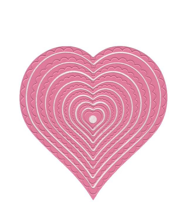 Multi Frame Die - Wavy Heart (9 pcs)-1
