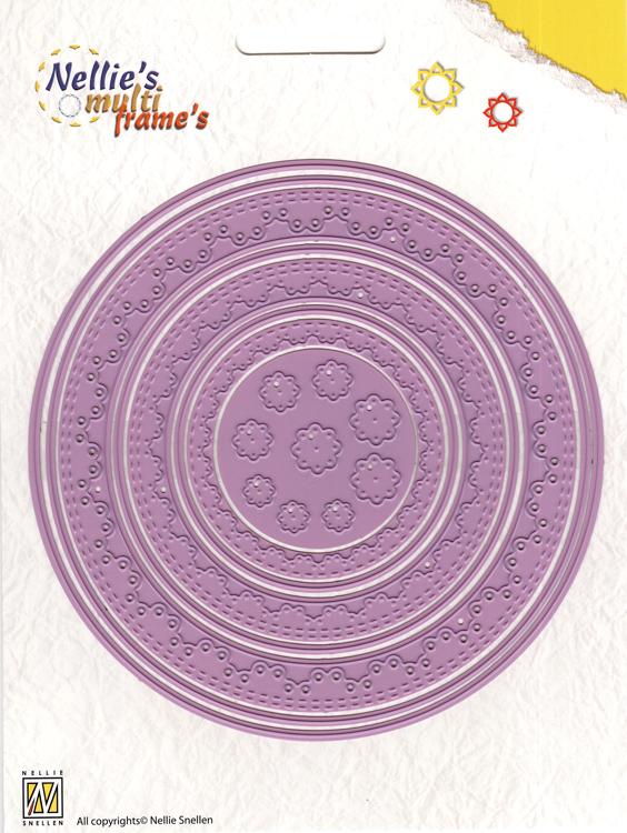 Nellie's Choice - Multi Frame Die Set- Stitched Doily Circle Edge-1