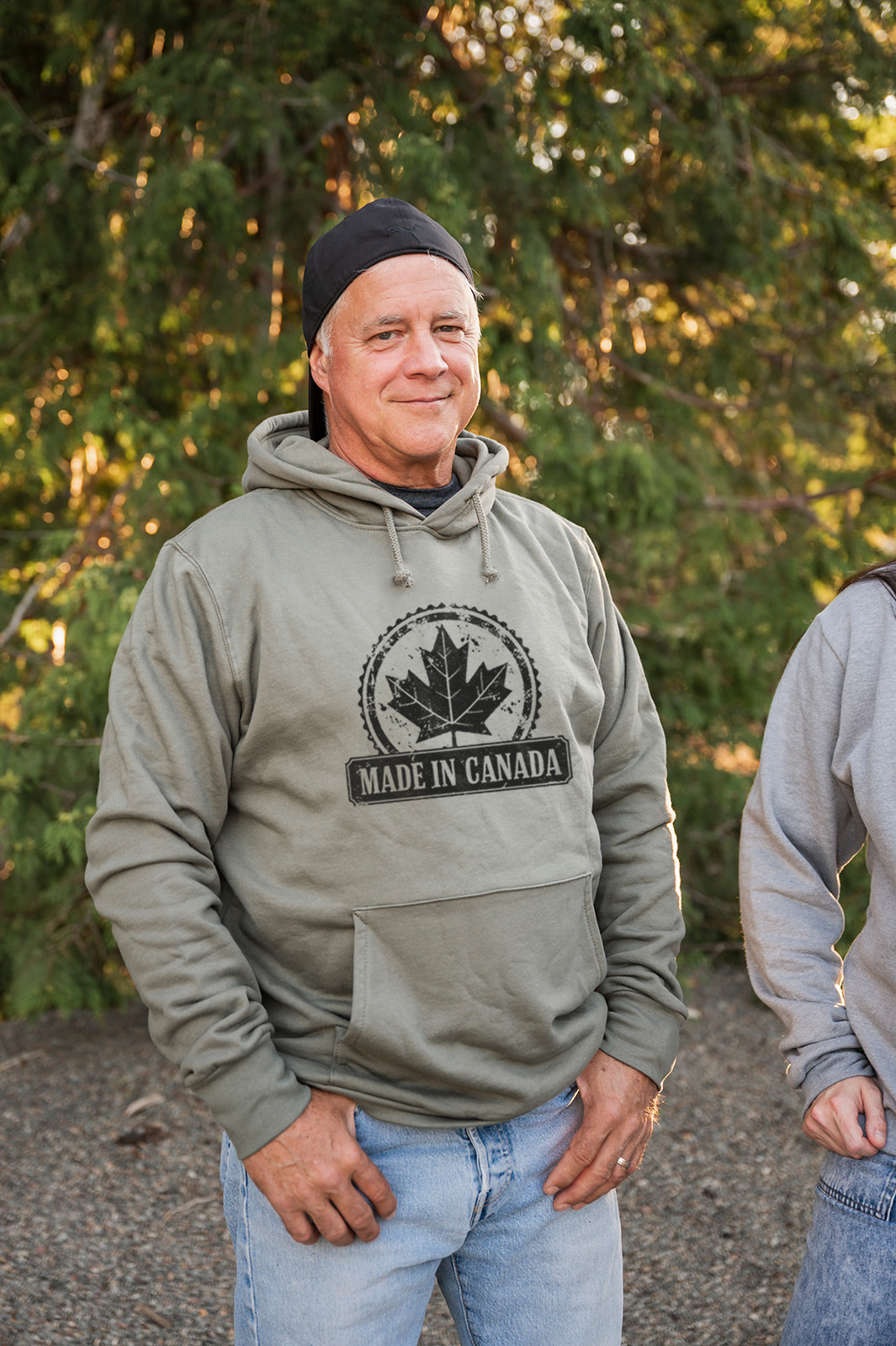 MADE IN CANADA - Unisex Organic Cotton Hoodie Sage Grey-1