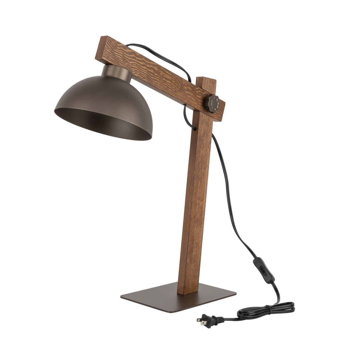 OSLO Brown Scandinavian Table Lamp for Bedroom & Nightstand-6