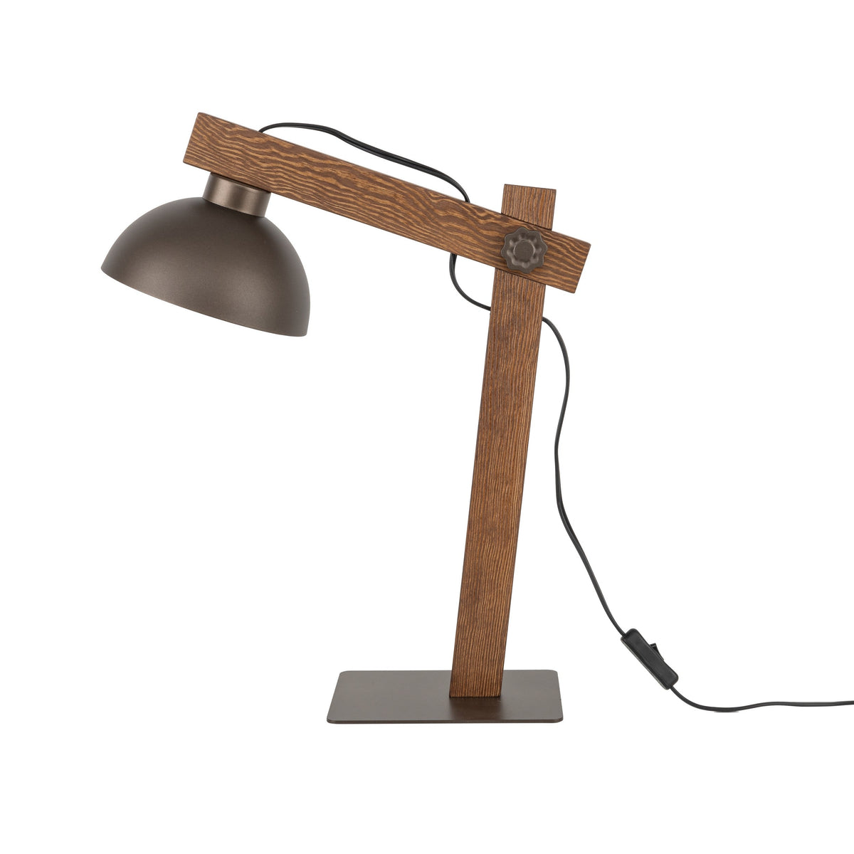 OSLO Brown Scandinavian Table Lamp for Bedroom & Nightstand-5