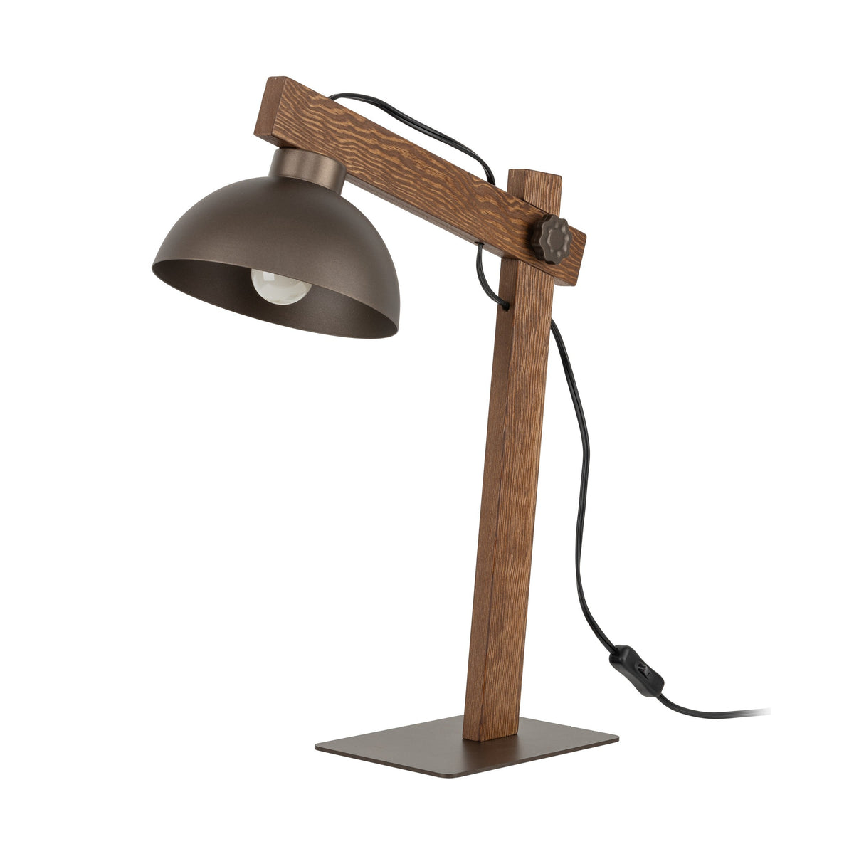OSLO Brown Scandinavian Table Lamp for Bedroom & Nightstand-3