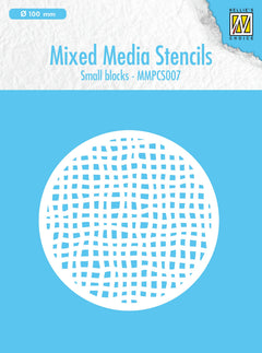 Nellie's Choice Mixed Media Round Stencil - Small Blocks-1