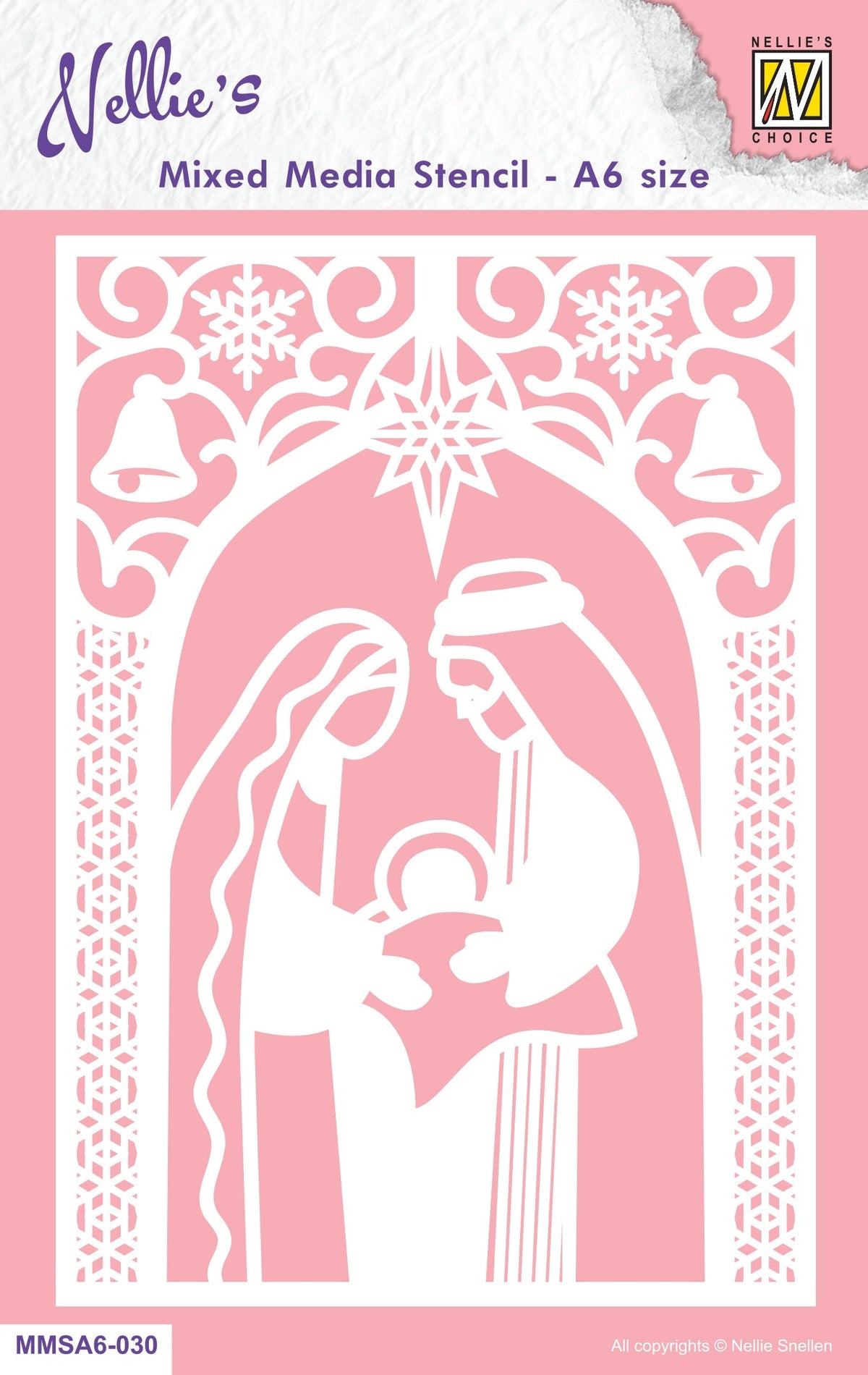 Nellie's Choice Mixed Media Stencil A6 Size - Christmas - Nativity-1