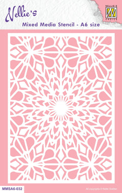 Nellie's Choice Mixed Media Stencil A6 Size - Christmas - Snowflakes-1-1