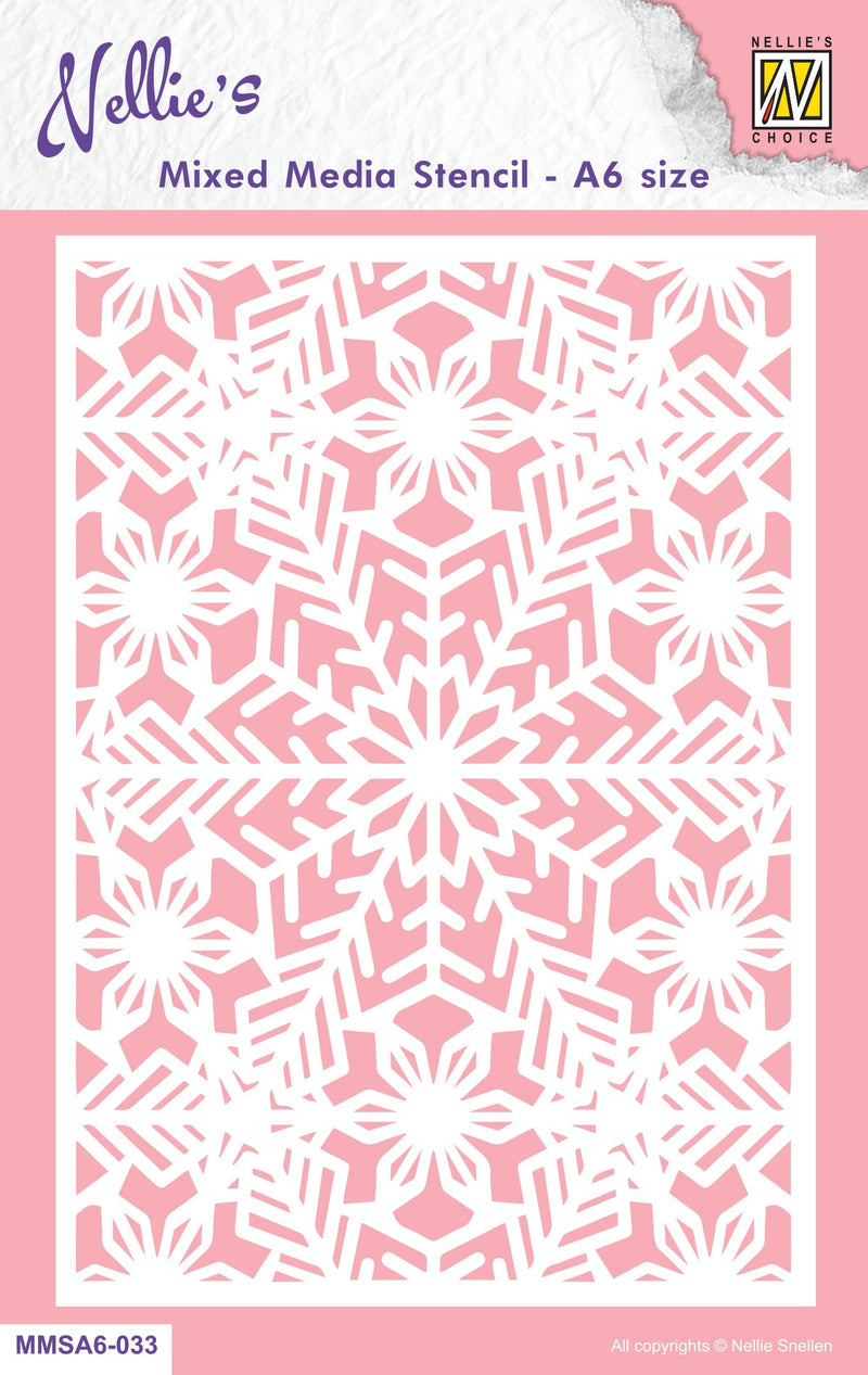 Nellie's Choice Mixed Media Stencil A6 Size - Christmas - Snowflakes-2-1