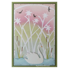 Nellie's Choice A6 Mixed Media Stencil Frame with Flowers-3