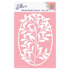 Nellie's Choice A6 Mixed Media Stencil Frame with Flower Branch-1