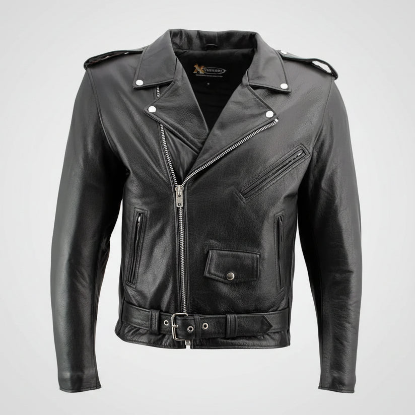 X Element Men's Leather Motorcycle Jacket-3