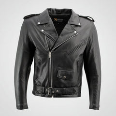 X Element Men's Leather Motorcycle Jacket-3