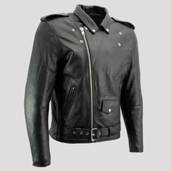 X Element Men's Leather Motorcycle Jacket-4