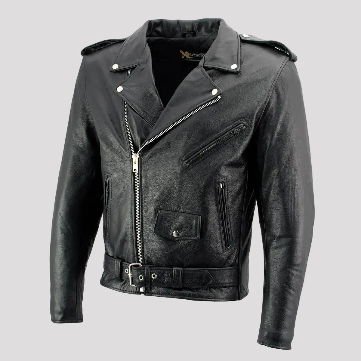 X Element Men's Leather Motorcycle Jacket-6