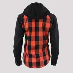 Milwaukee Leather Women's Armoured Plaid Hooded Shirt-8