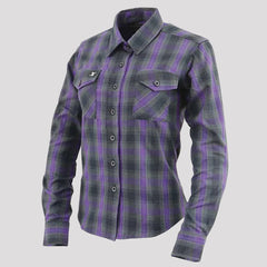 Milwaukee Leather Women's Armoured Plaid Shirt-2