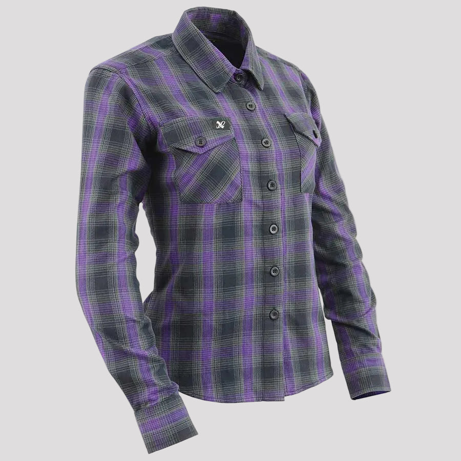 Milwaukee Leather Women's Armoured Plaid Shirt-5