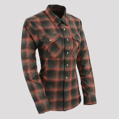Milwaukee Leather Women's Armoured Plaid Snap Shirt-1