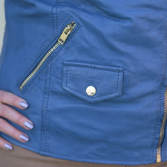 Women's Studded Leather Jacket with Removable Fringe-8