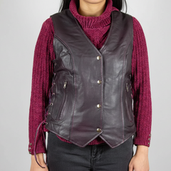 Open Road Women's Lace Side Leather Vest-7