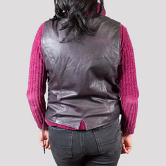 Open Road Women's Lace Side Leather Vest-9