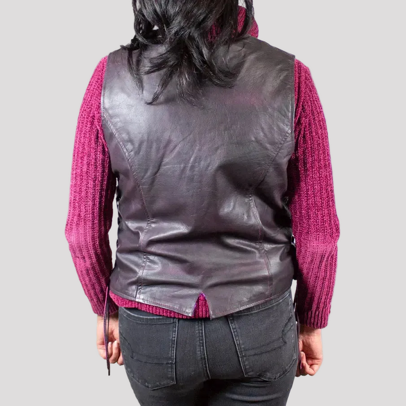 Open Road Women's Lace Side Leather Vest-9