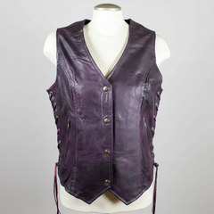 Open Road Women's Lace Side Leather Vest-2