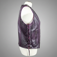 Open Road Women's Lace Side Leather Vest-3