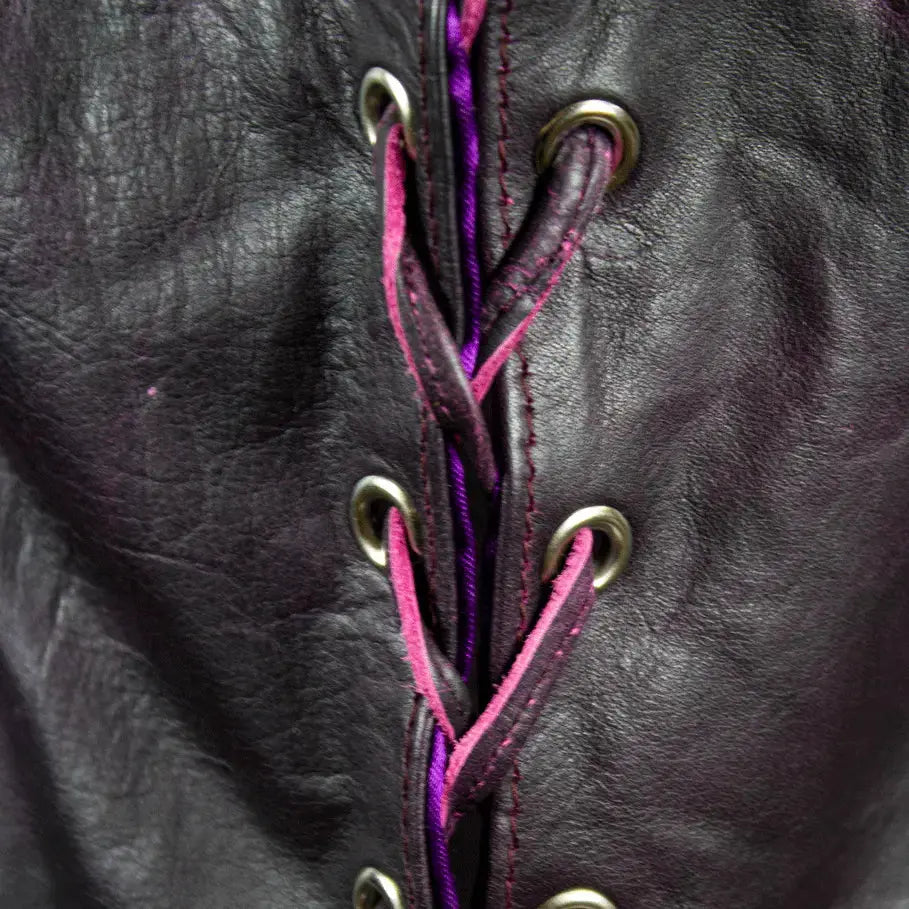 Open Road Women's Lace Side Leather Vest-10