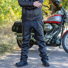 Open Road Unisex 4 Pocket Premium Leather Chaps-1