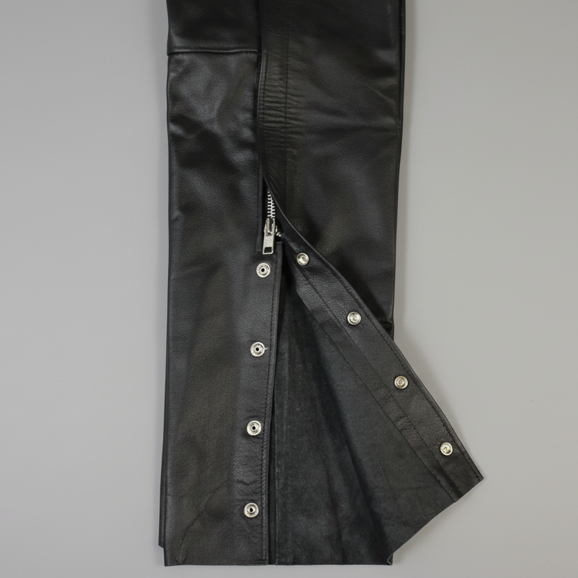 Open Road Unisex 4 Pocket Premium Leather Chaps-3
