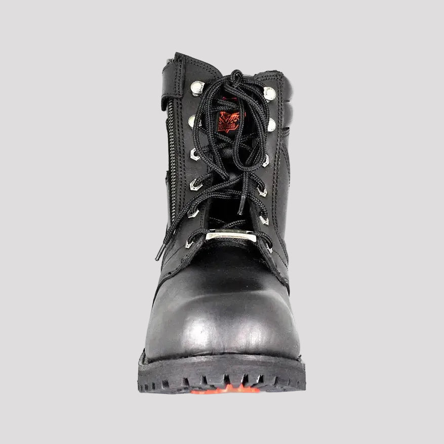 Milwaukee Leather Men's 6" Milwaukee Side Zip Lace Up Motorcycle Boots-6