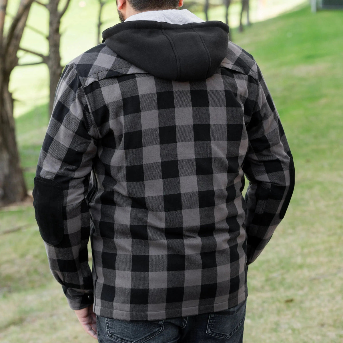 Men's Armored Flannel Biker Shirt with Extra Protection-2