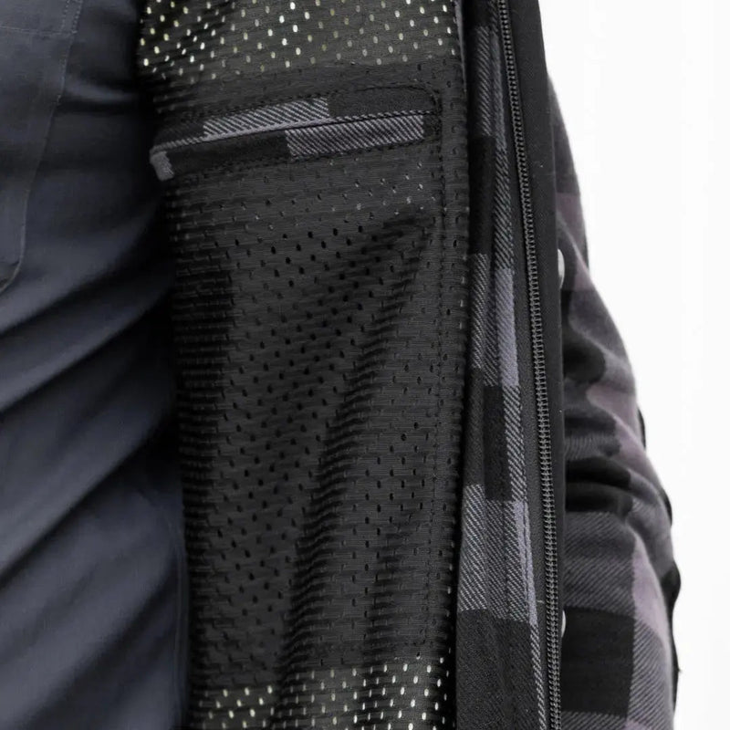 Men's Armored Flannel Biker Shirt with Extra Protection-5