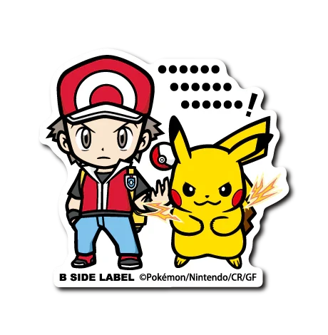 Pokémon - Red & Pikachu Small Sticker (B-SIDE LABEL)-1