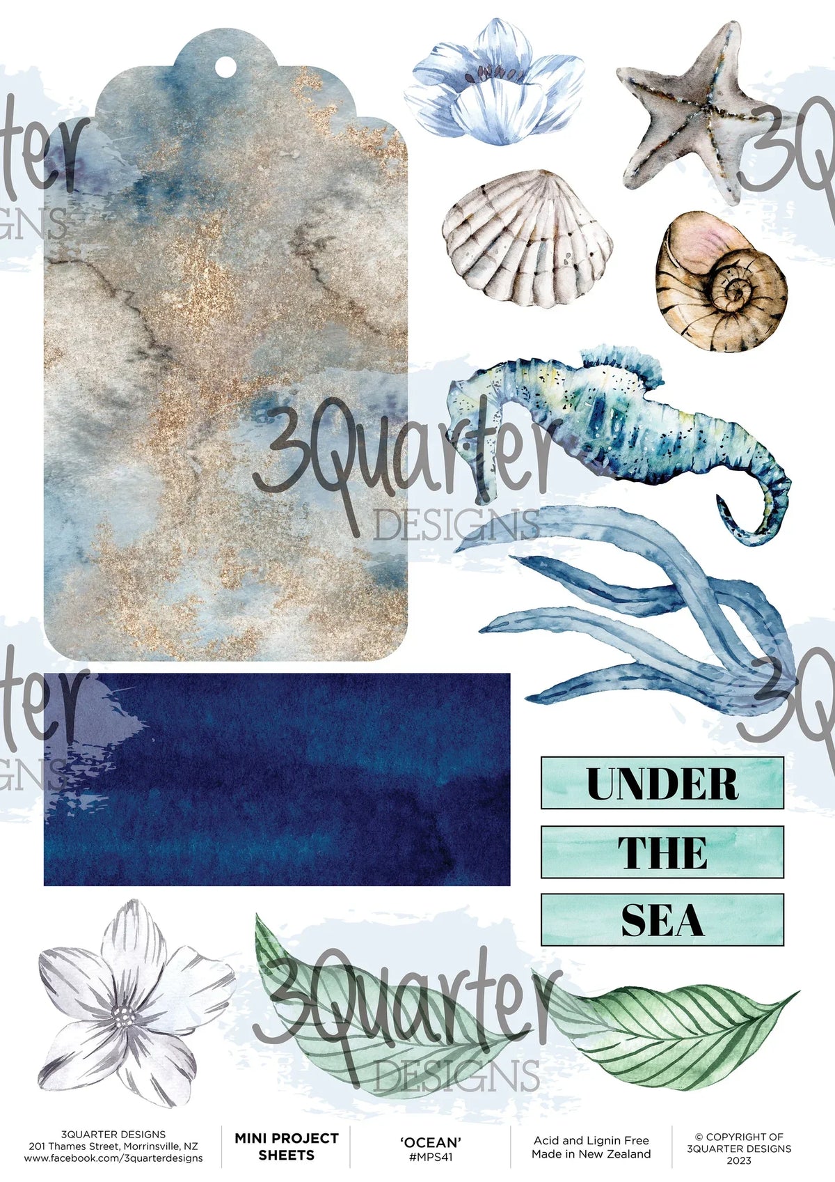 3Quarter Designs - Ocean Lovers - Mini Project Sheet-1