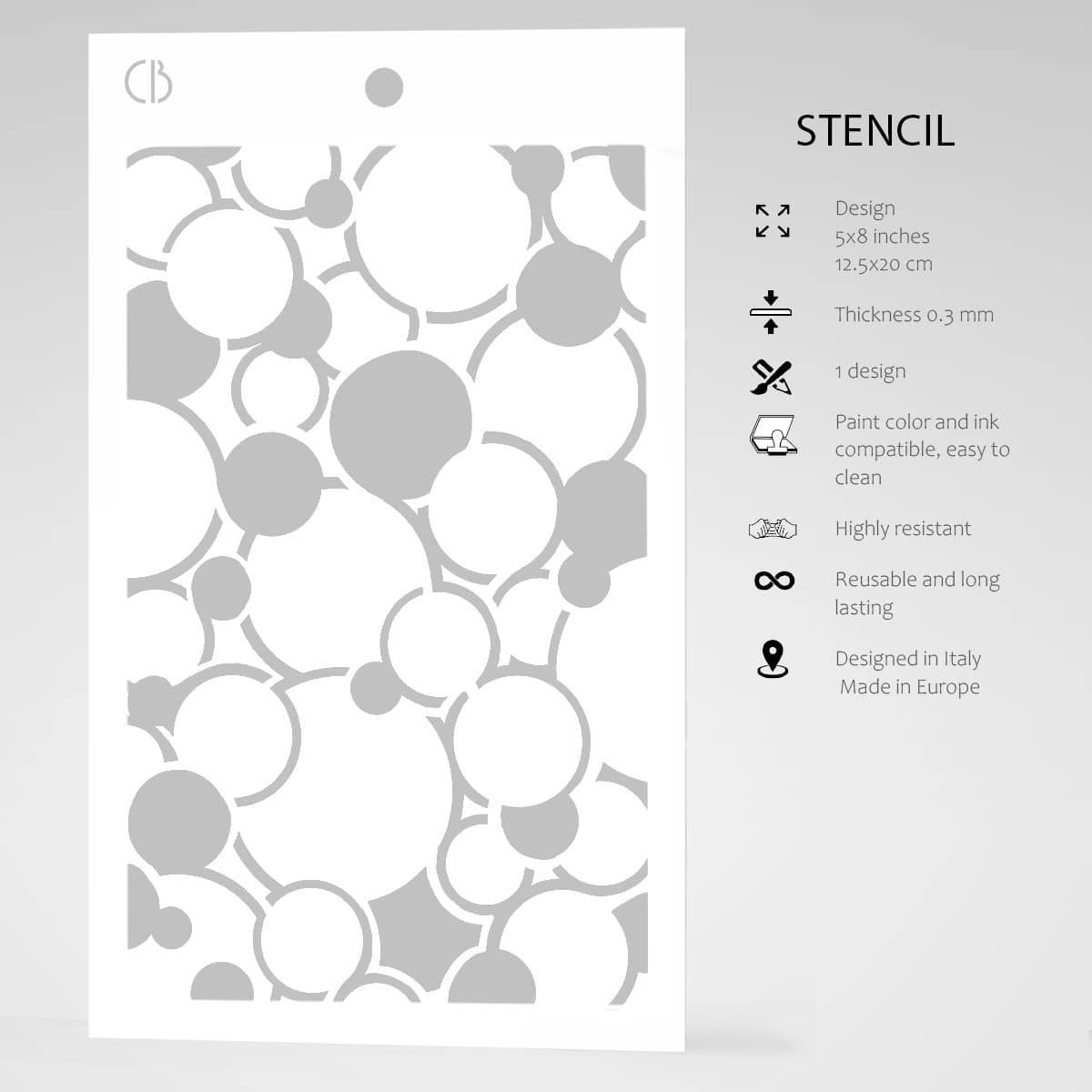 Texture Stencil 5"x8" Bubbles-5