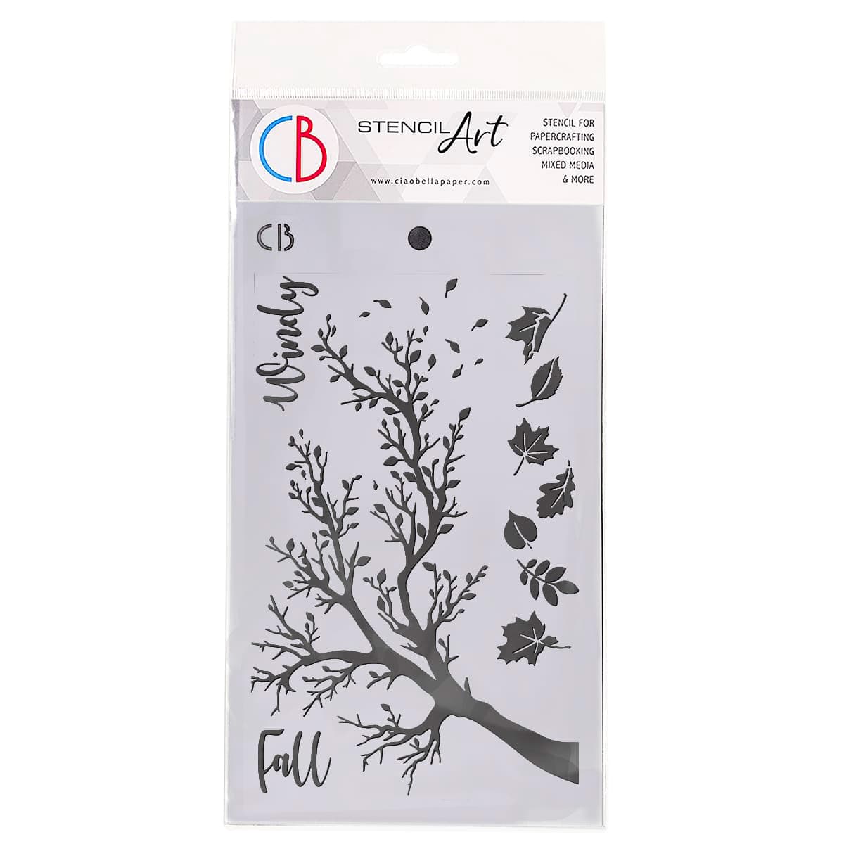 Ciao Bella Texture Stencil 5"x8" Windy Fall-1