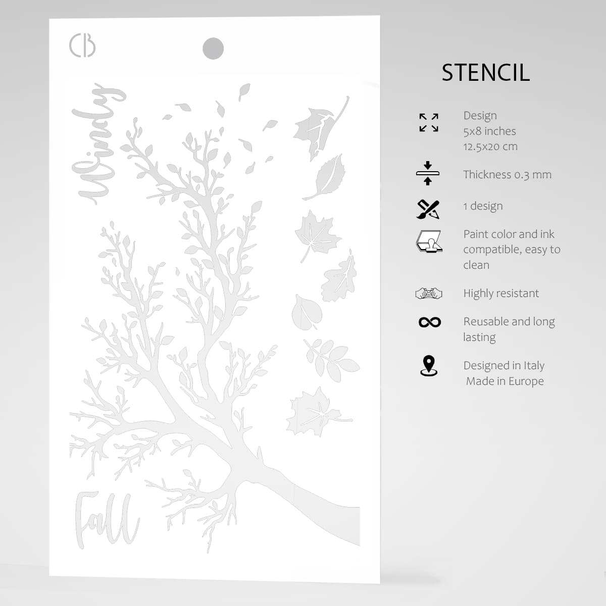 Ciao Bella Texture Stencil 5"x8" Windy Fall-5